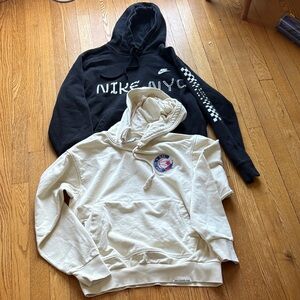 Nike Black and Cream Men’s S & Youth L hoodies